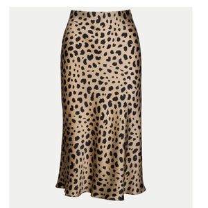 Rèalisation silk leopard print midi skirt